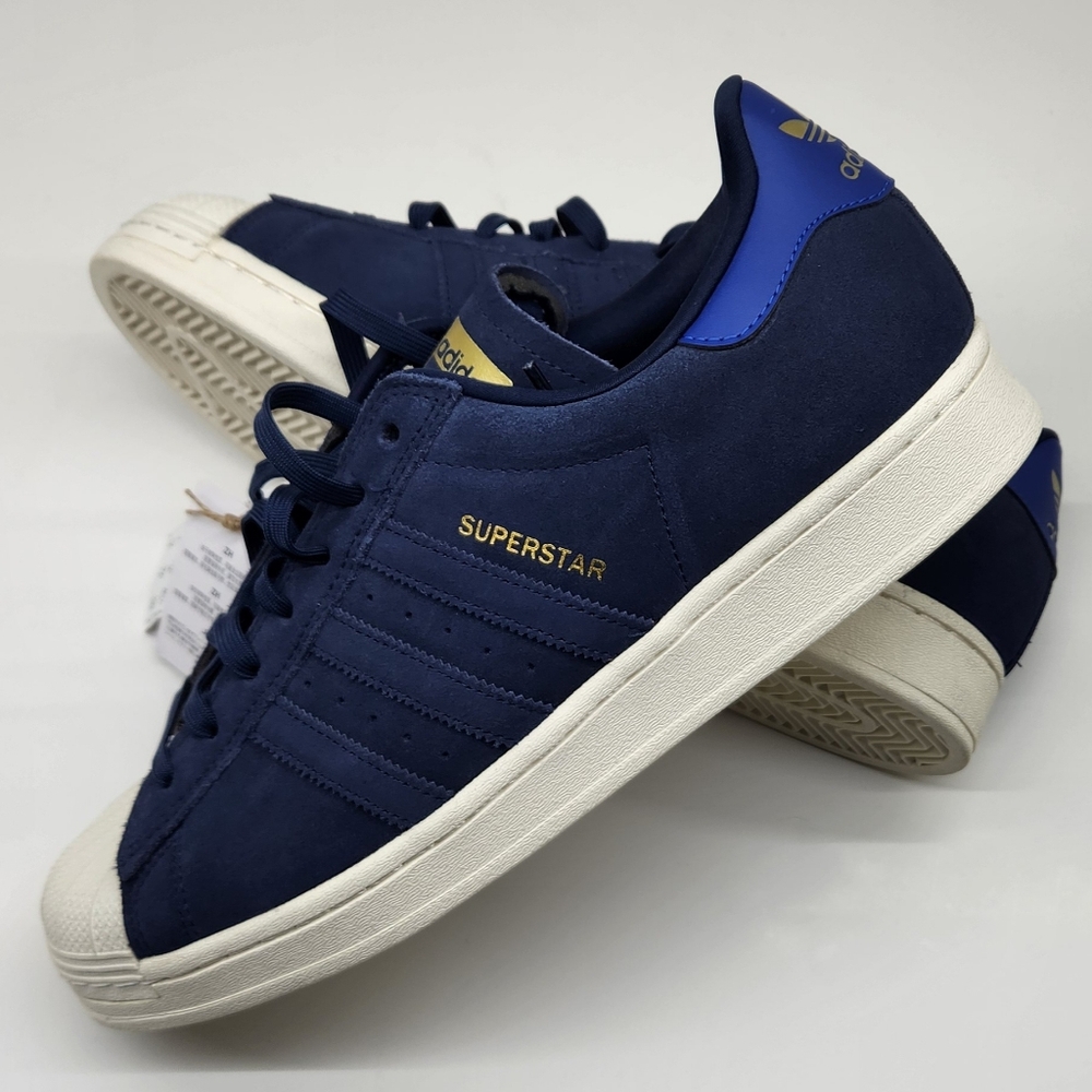 Adidas Superstar Adv Royal Blue Gold Metallic Shoes ID3365 Men's Size 12.0